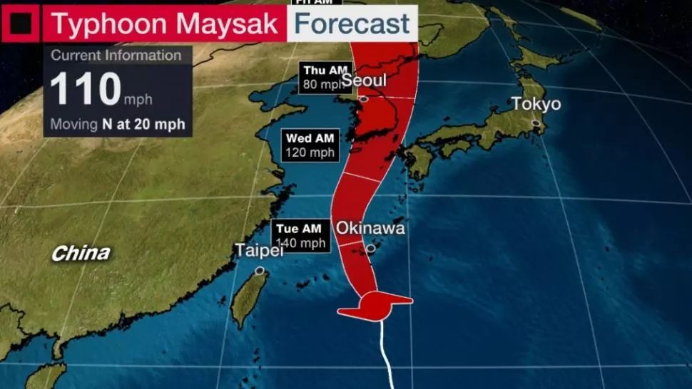 Taifunul Maysak crește în intensitate: Japonia, avertizată să se pregătească de ''un dezastru major''