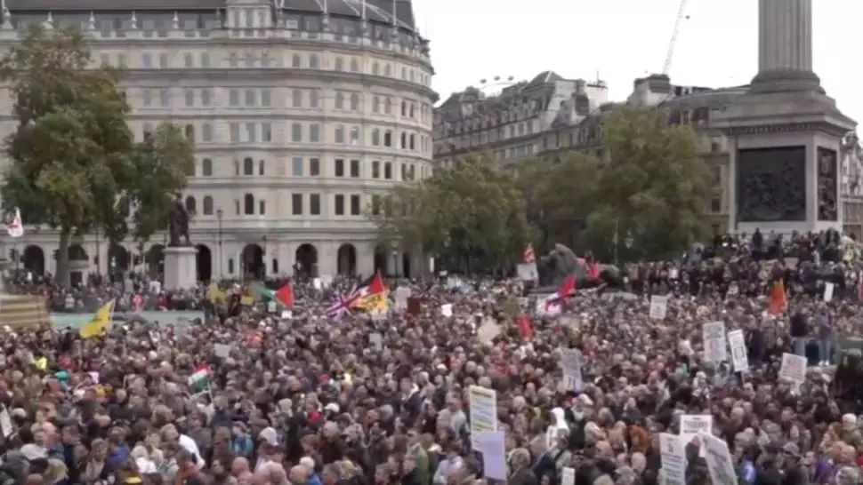 VIDEO Protest masiv în Londra față de măsurile anti-Covid