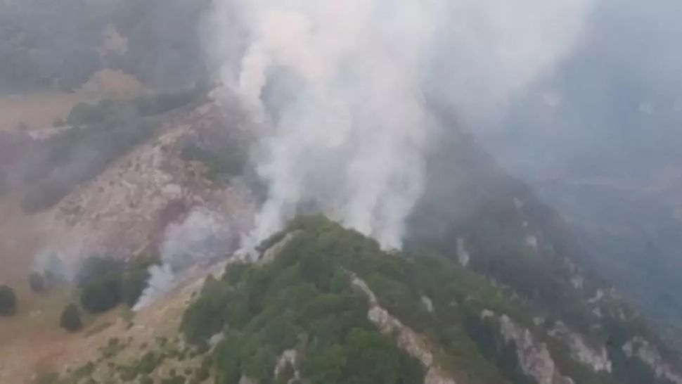 Incendiu de pădure în Parcul Natural Domogled, s-a cerut intervenția unui elicopter