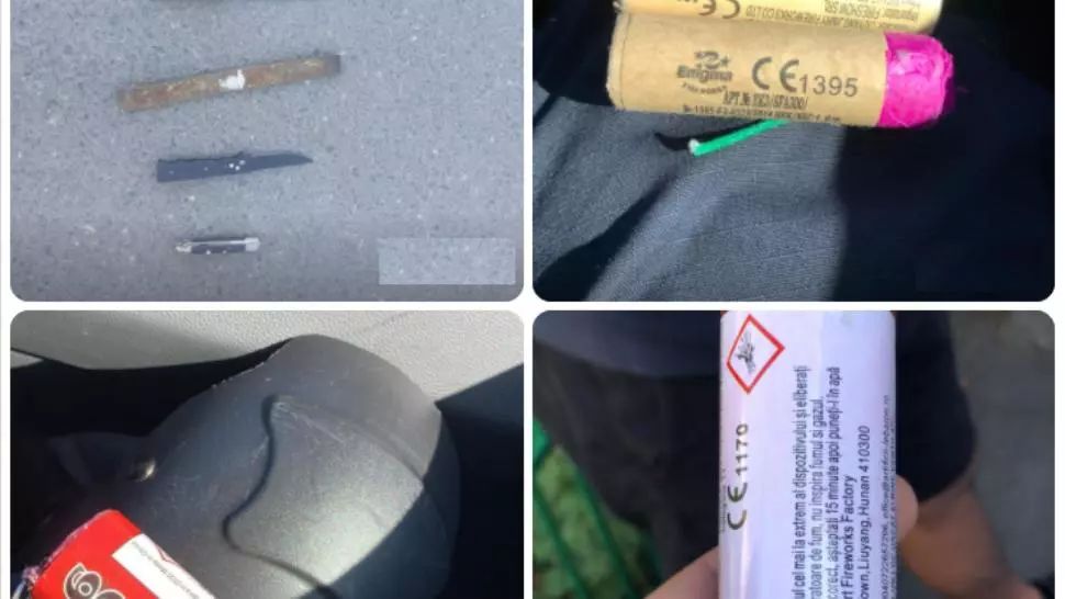 FOTO GALERIE 30 de huligani reținuți după incidentele violente de la stația de metrou Ștefan cel Mare. Ce arsenal aveau scandalagii