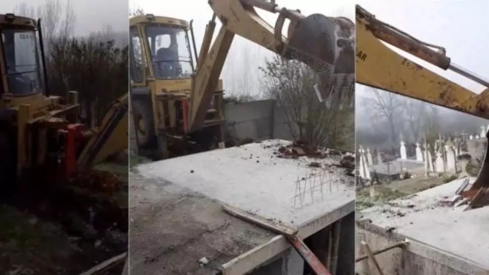 Cavou dărâmat cu excavatorul de preot, în strigătele disperate ale proprietarei