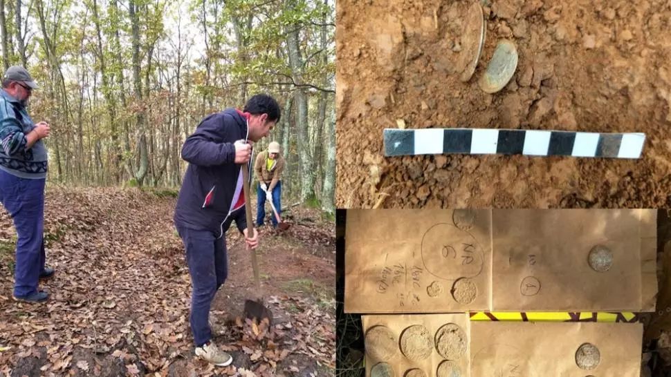 FOTO | Tezaur monetar descoperit de un pasionat de arheologie din Zalău! Monedele, emise acum aproximativ 500 de ani