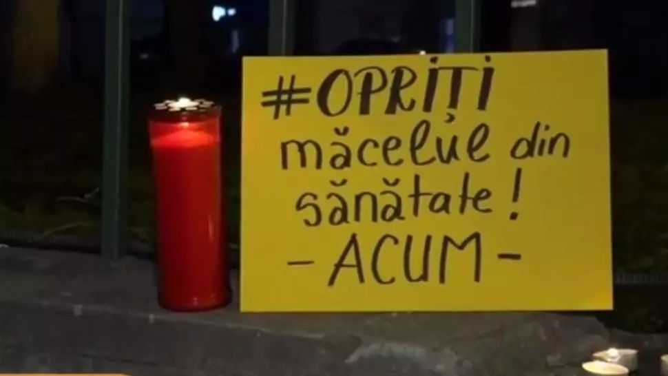 Protest la Institutul „Matei Balș” din Capitală: „Opriți măcelul din SĂNĂTATE” - Lumânări și flori pentru morții din incendiu