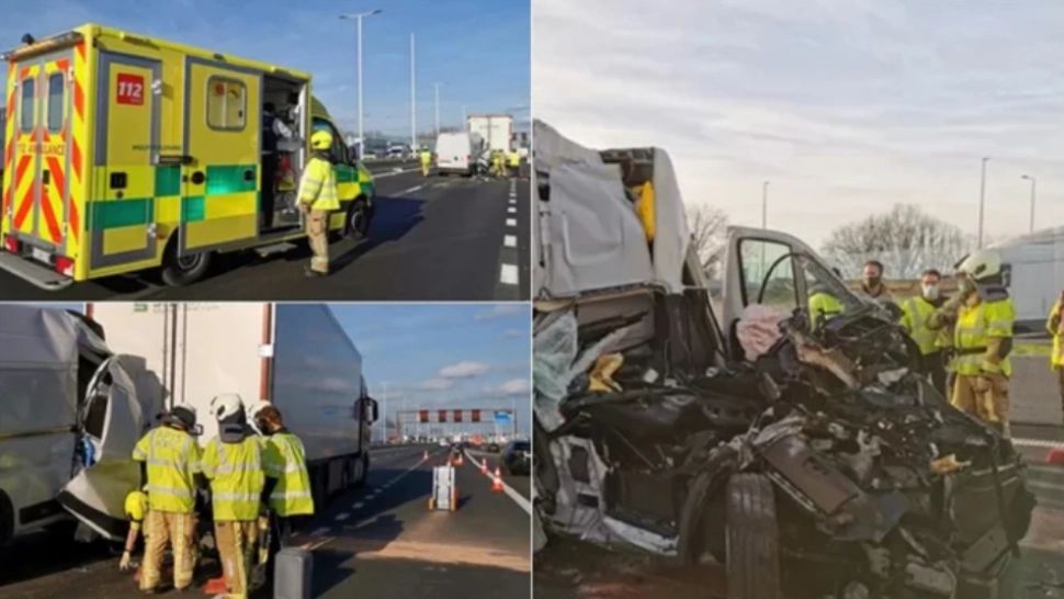Grav accident rutier pe o autostradă din Belgia: Șoferul român, aruncat prin parbriz 