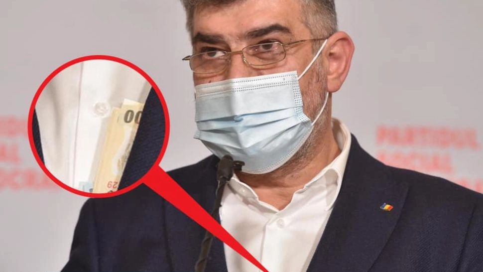 Marcel Ciolacu, moment inedit - I-au ieșit banii din sacou, în timpul unei conferințe de presă - Imaginile momentului