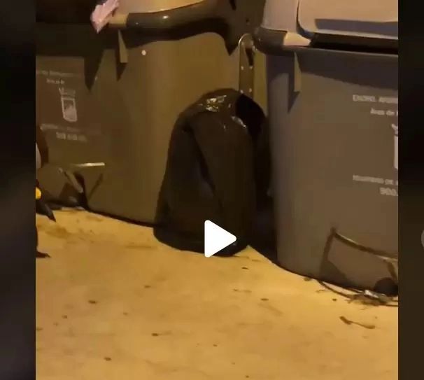 VIDEO – Părea un banal sac de gunoi lăsat lângă pubele. Imaginile arată însă că era cu totul altceva ascuns de poliție