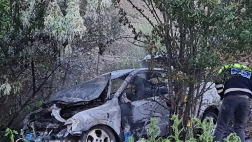 Accident teribil la Agigea. 5 tineri au ajuns la spital, după un accident în care mașina a luat foc. Toți consumaseră alcool 