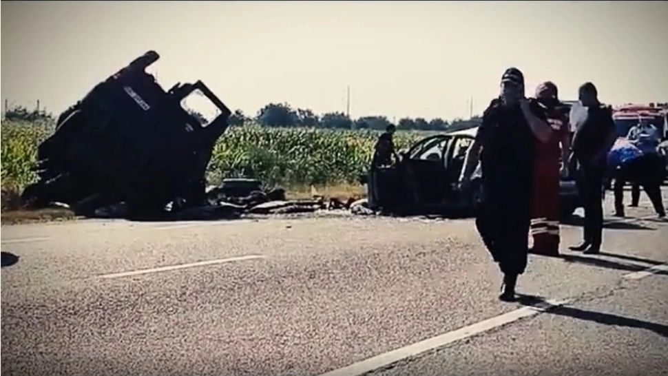 Carambol pe un drum național din Mureș. 10 mașini au fost implicate