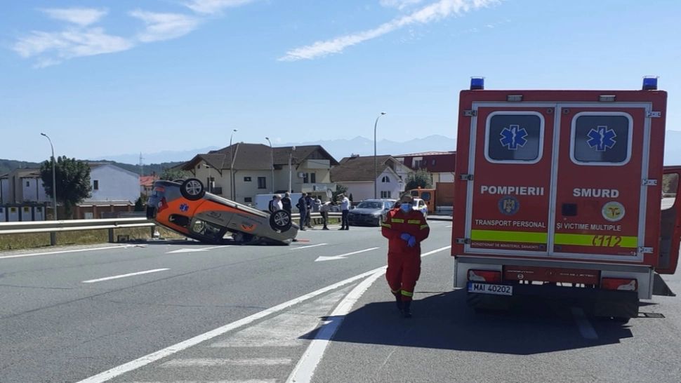  FOTO/VIDEO Accident rutier cu 4 victime, pe DN1, în județul Sibiu