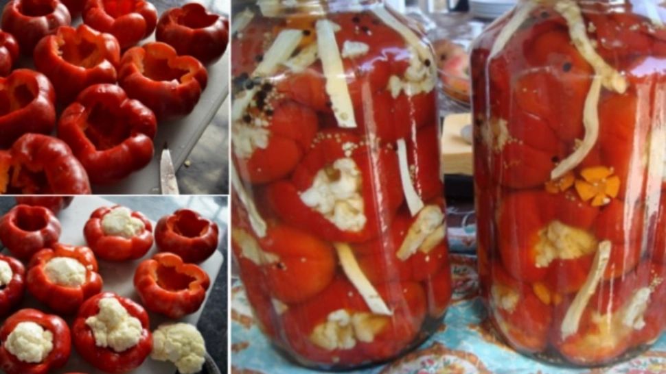 Gogoşari umpluţi cu conopidă. Ingredientul care îi păstrează crocanți peste iarnă