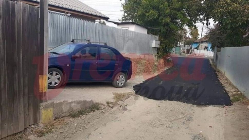 Caz HALUCINANT la Huși: Stradă asfaltată de autorități doar până la poarta reclamantului