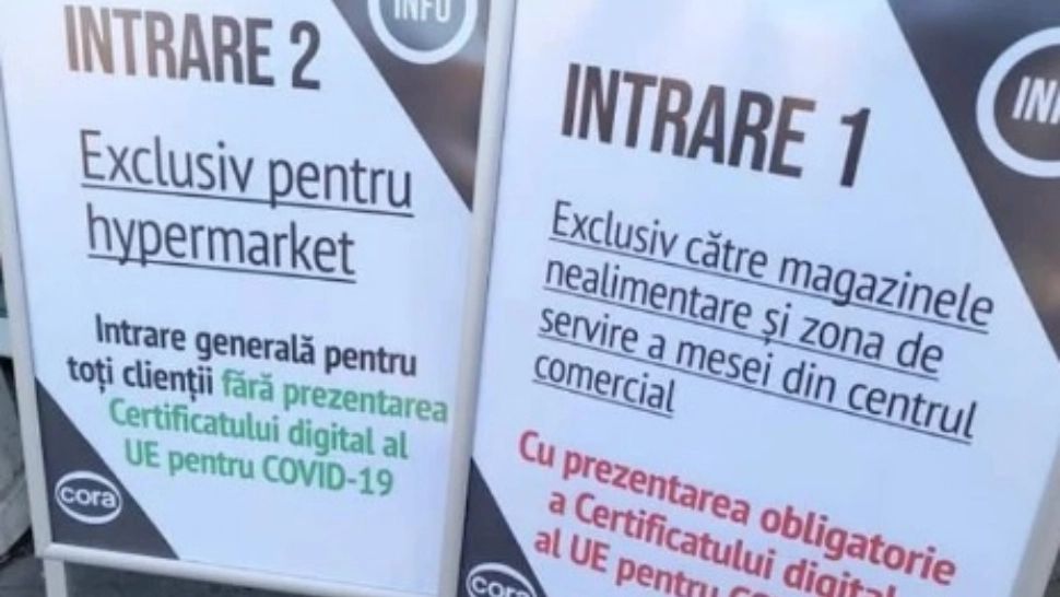 FOTO | Primul centru comercial amendat pentru că nu a respectat regulile de acces cu certificat verde