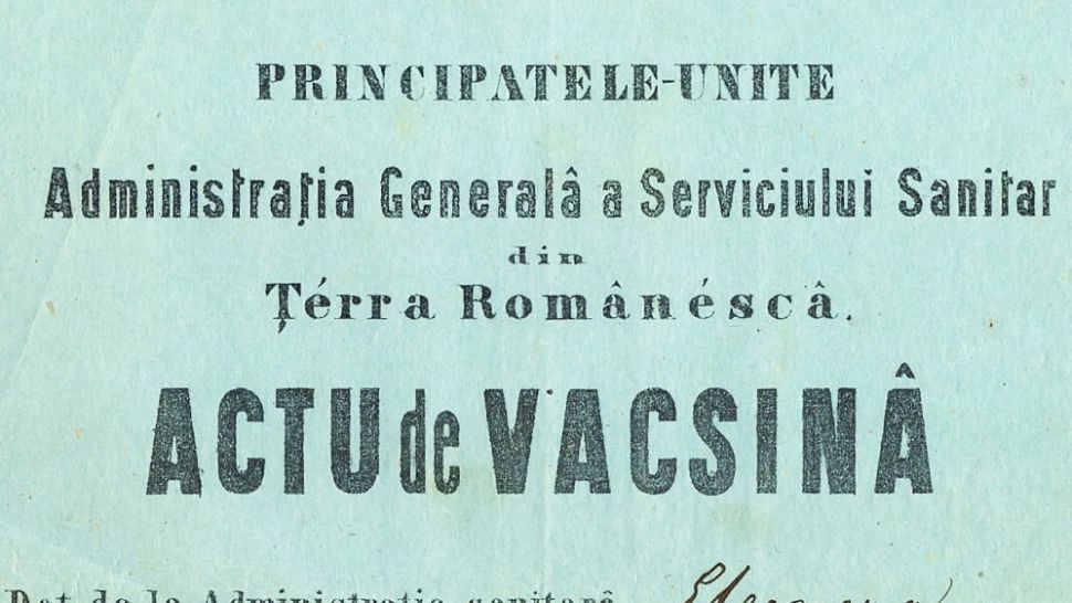 FOTO | DOVADĂ: Vaccinurile salvează vieți! Adeverință de vaccinare de peste 150 ani din România 