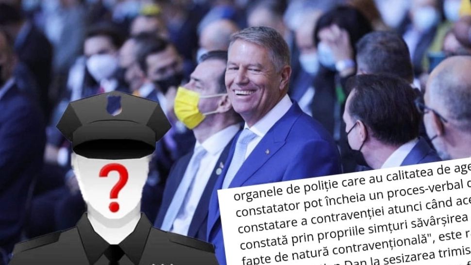 Sindicatul Europol: Ajutaţi-ne să găsim un poliţist care să îl sancţioneze pe preşedintele Klaus Iohanis pentru că a fost surprins fără mască