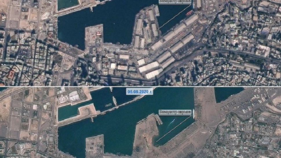 FOTO | Rusia a predat Libanului imagini din satelit cu explozia din portul Beirut 