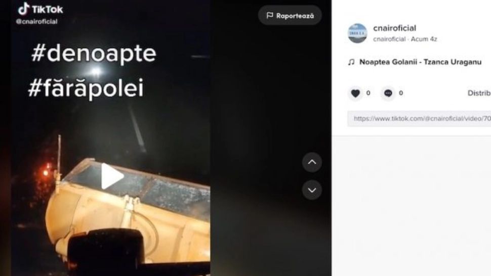 Acțiune de noapte a CNAIR, în ritmuri de manele pe Tik Tok