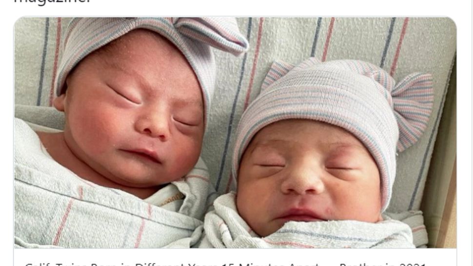 Caz RAR în SUA: Doi gemeni aduși pe lume în ani diferiți. Reacția spitalului: "E o probabilitate de unu la două milioane!"