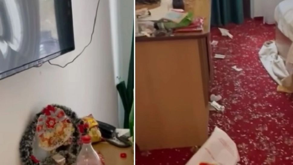 VIDEO | Cameră de hotel devastată de turiști în Slănic Moldova. Românii sunt de negăsit