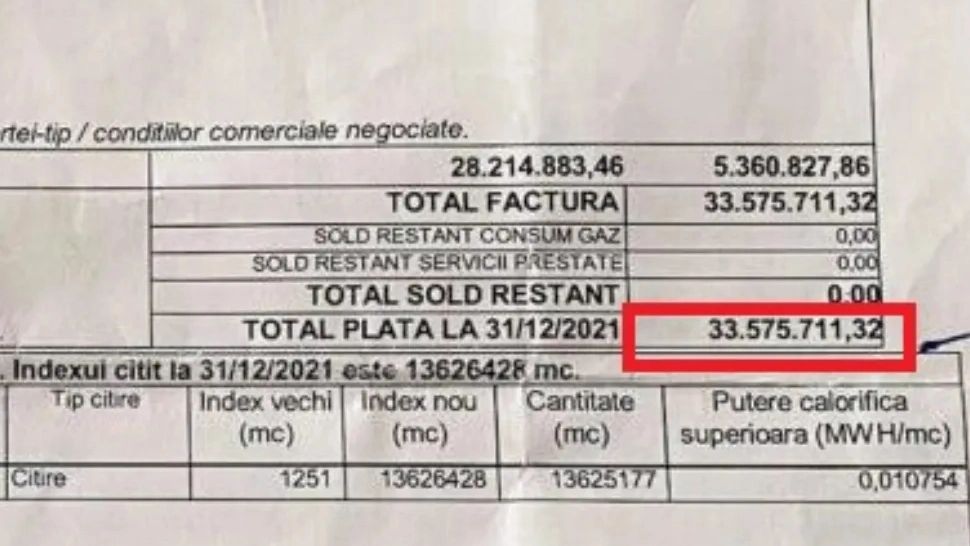 Factură RECORD la gaze pentru o bătrână din Vaslui! Ce sumă FABULOASĂ ar fi trebuit să plătească pensionara