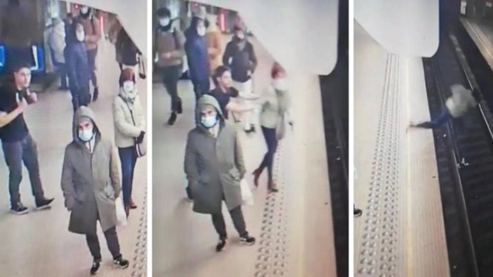 VIDEO Tentativă de OMOR la metrou! Imagini ȘOCANTE cu femeia împinsă pe șine de un tânăr - În ce stare este victima
