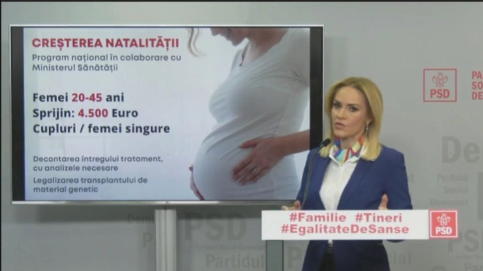 VIDEO Gabriela Firea, proiecte important pentru cuplurile care-și doresc copii și pentru egalitatea socială de șanse