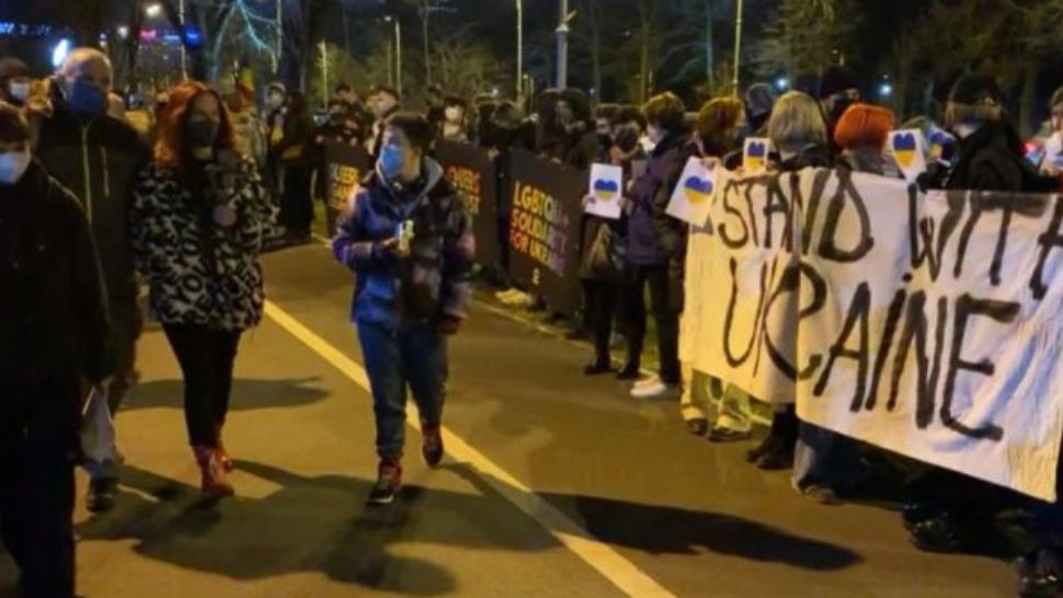 Proteste la Ambasada Rusiei din România. Jandarmii au luat o decizie neașteptată