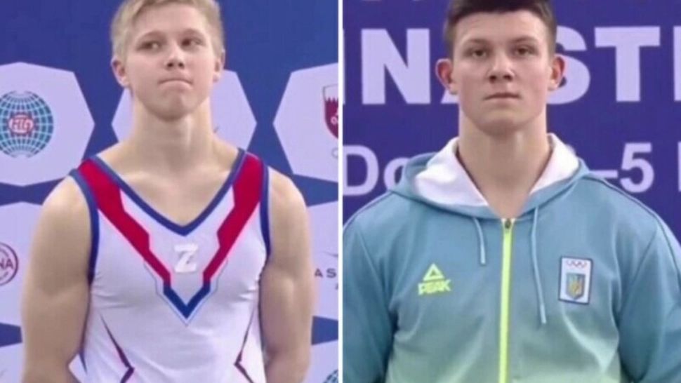 Un gimnast rus a purtat simbolul războiului pe podium, lângă un rival ucrainean. Acum este cercetat disciplinar