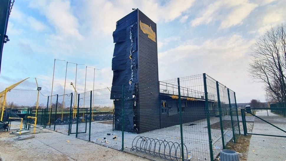 Un stadion din Ucraina, distrus de bombardamentele rușilor