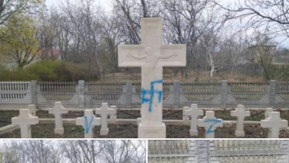 VIDEO | Cimitir al eroilor români din Moldova, vandalizat cu zvastici