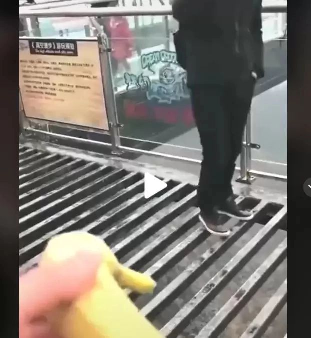 VIDEO – Gluma care l-a costat 1.000 de euro – A vrut să-i testeze reflexele și i-a aruncat o banană – 