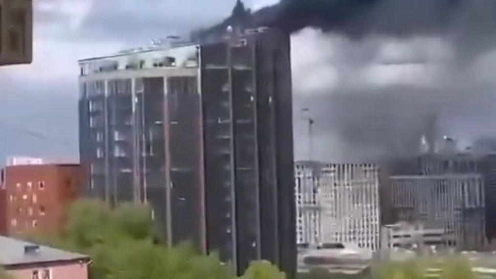 Incendiu masiv în capitala Rusiei! Un centru de afaceri din Moscova a luat FOC - VIDEO