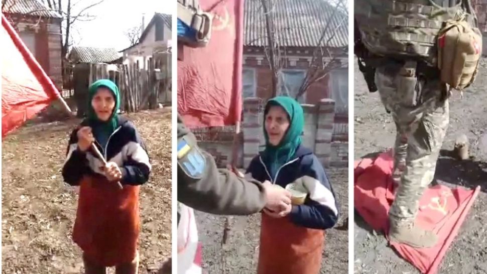 Propaganda rusă, la cote maxime: CINE este femeia din Ucraina care a devenit "simbol" pro-război? Mesajul CUTREMURĂTOR al bătrânei