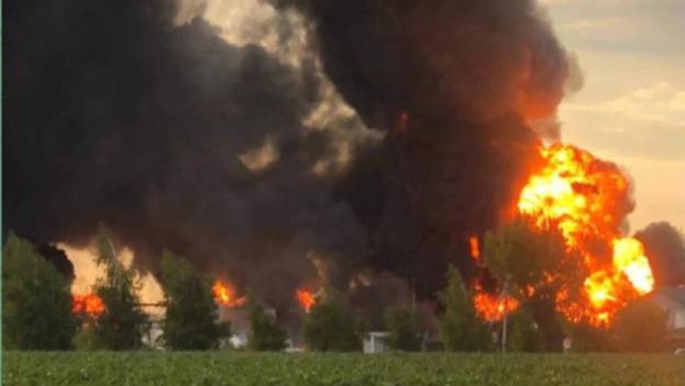 Trei rachete rusești au lovit un depozit de petrol din centrul Ucrainei! Trei persoane au ajuns la spital - VIDEO