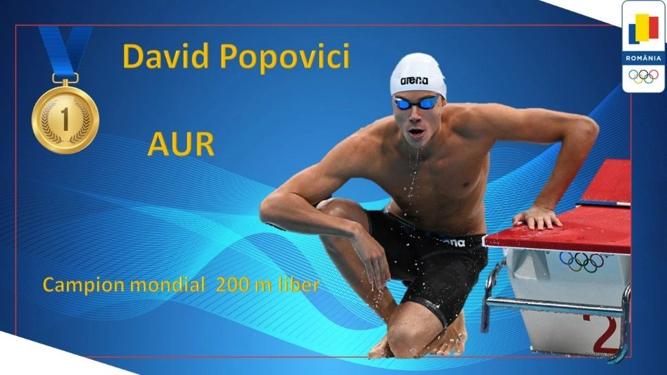 David Popovici este campion mondial la înot, la 17 ani - VIDEO