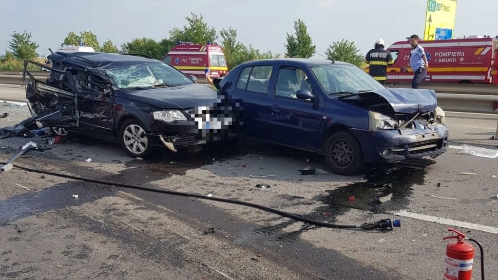 Accident în lanț pe Autostrada A1 - Carambol între șapte mașini - 12 victime, o persoană a murit