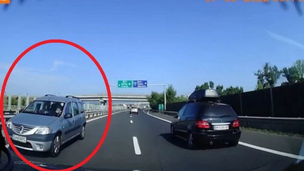 Imagini scandaloase - Un șofer gonește pe contrasens pe Autostrada A1 - Tragedie evitată în ultima clipă