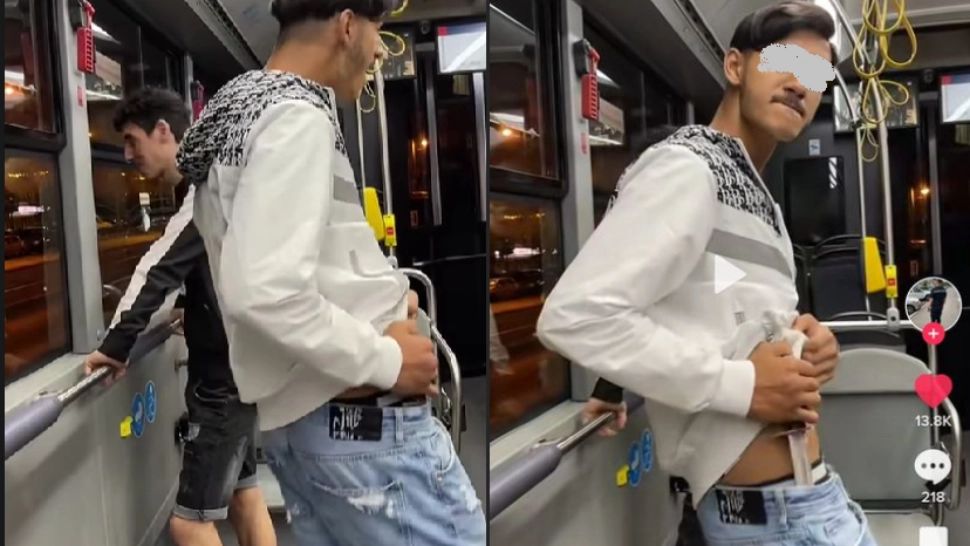 Tânăr cu BAIONETA la brâu, spectacol sinistru într-un autobuz STB - VIDEO