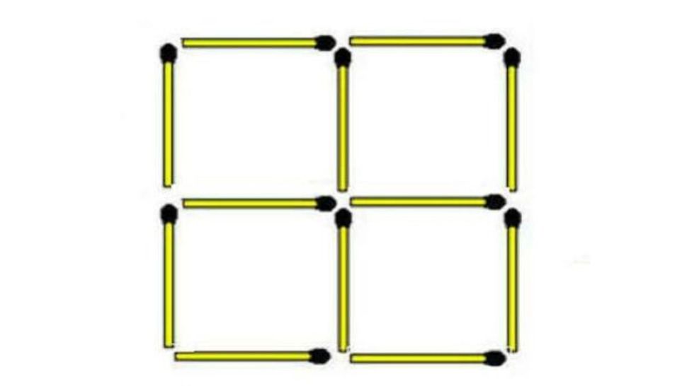 Testul pe care doar geniile îl trec - mută două bețe de chibrit și construiește 7 pătrate 