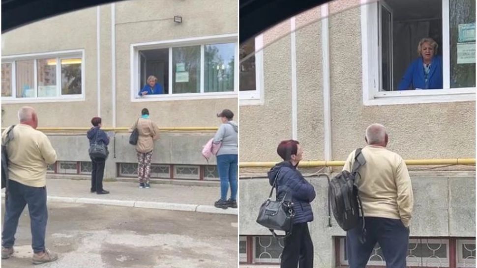 Pacienți tratați medical la geam. Oamenii stau la rând, în frig și întind mâna pentru rețetă - VIDEO