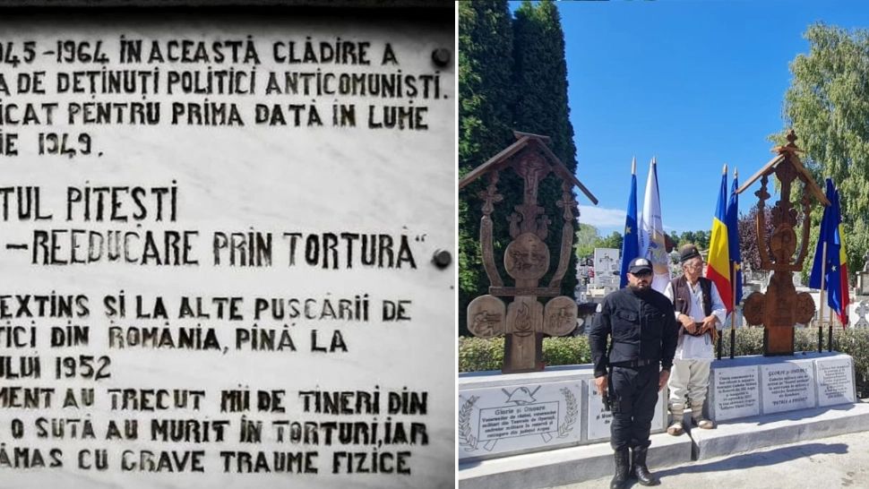 Monument pentru "eroii" Securității la Pitești, orașul celui mai sinistru experiment al represiunii comuniste