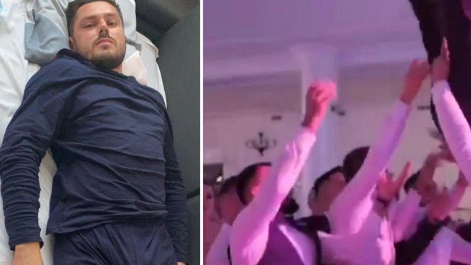 Mirele care și-a fracturat coloana după ce a fost aruncat în sus, la nuntă, și-a dat în judecată prietenii care nu l-au prins