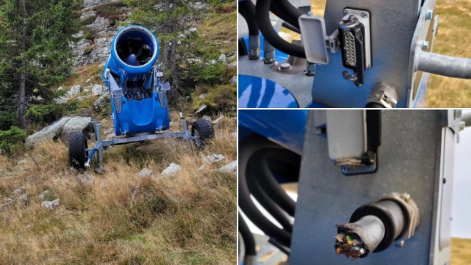 Tunuri de zapada și cabluri electrice și dedate, VANDALIZATE pe partiile de pe Muntele Mic! Pagube de MII DE EURO