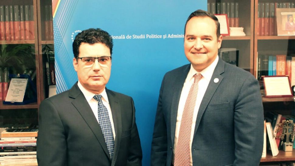 Remus Pricopie, rectorul SNSPA, a primit vizita E.S. Andrew Bremberg, preşedinte şi CEO al Fundaţiei Memoriale a Victimelor Comunismului din Washington DC