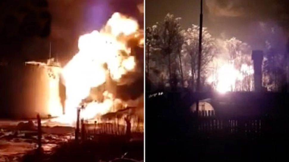 Incendiu în Rusia, la 150 de km de războiul din Ucraina - Depozit petrolier, în flăcări - Cine a declanșat focul - VIDEO
