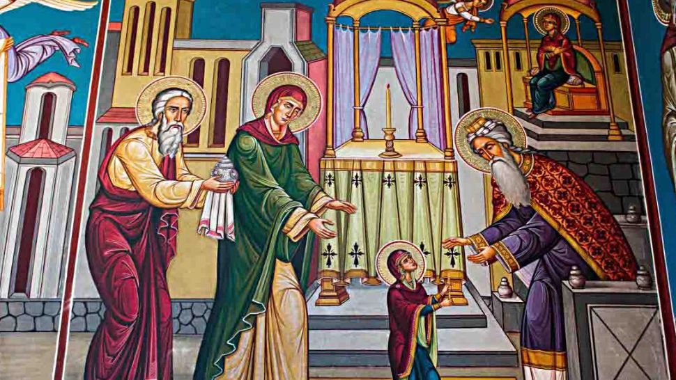 Sărbătoare 21 noiembrie - Intrarea în biserică a Maicii Domnului, sărbătoare cu cruce roşie