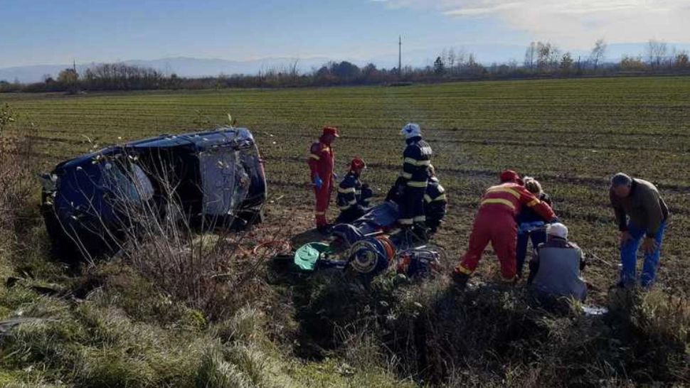 Accident cu 7 victime, între care doi copii, în Timiș. Au intervenit două elicoptere SMURD – FOTO&VIDEO