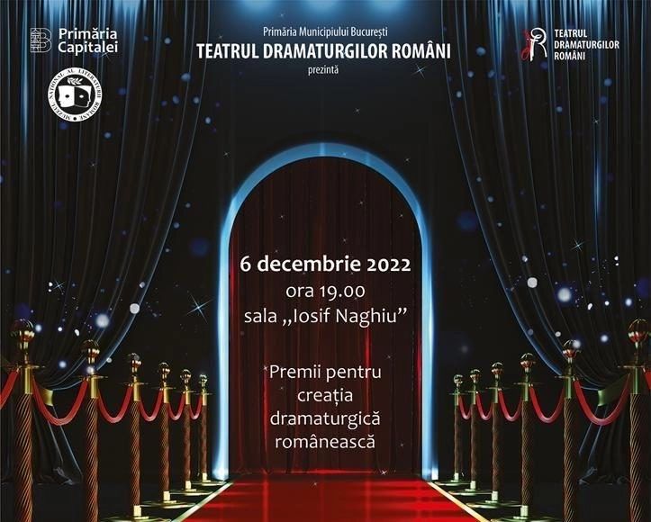Gala Dramaturgilor Români - eveniment de excepție în București. Premii importante pentru autorii consacrați, dar și pentru tânăra generație