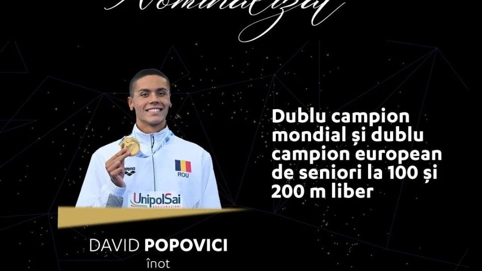Performanța, premiată! David Popovici şi Simona Radiş, marii câştigători ai Galei Sportivul Anului 2022. Eveniment de anvergură la ONB