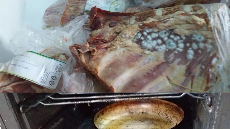 Bătrânii de la un centru de îngrijire din Bistrița, „hrăniți” cu carne mucegăită (FOTO)