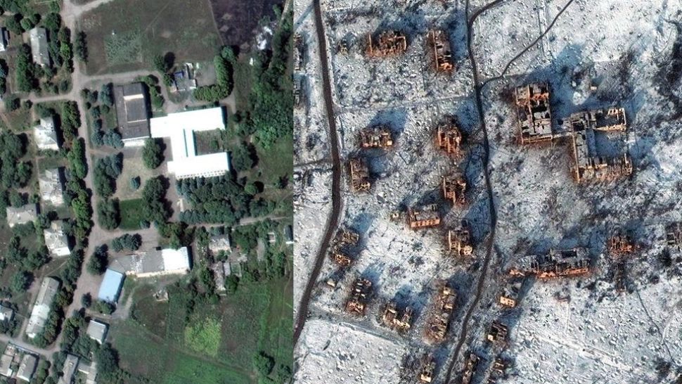 Imagini din satelit cu dezastrul din Soledar. Orașul, înainte și după bombardamentele rușilor - FOTO